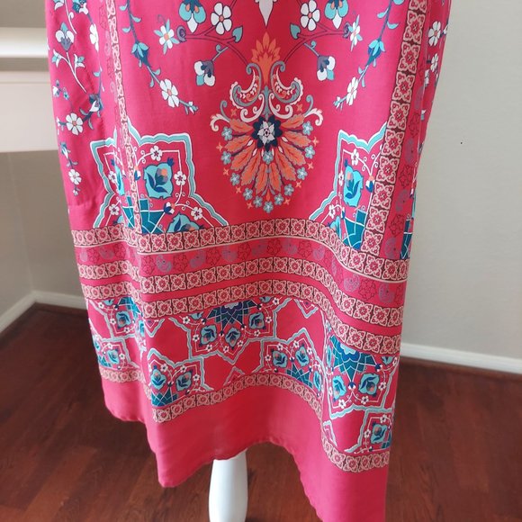 Aventura Stacia Dress Red Flower Print with Pockets Sz M - Picture 4 of 15